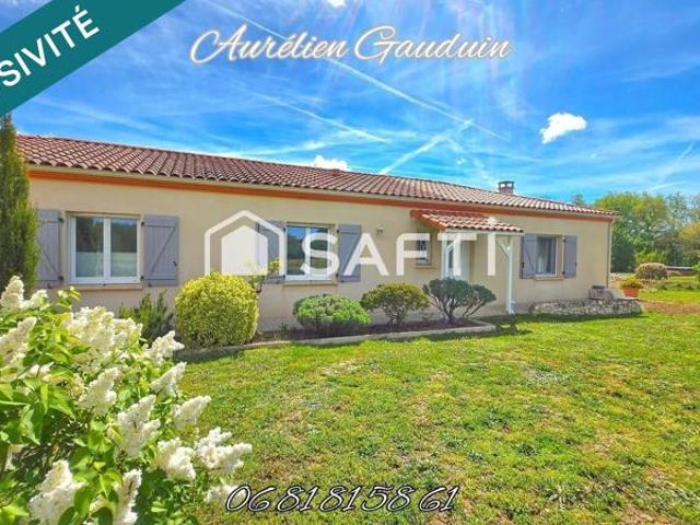 Plain pied contemporain avec piscine dans un havre de paix à Monflanquin