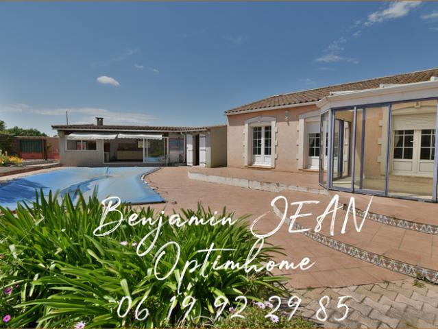Maison de plain pied 166m² avec piscine sur 1200m² à Sérignan – Gros potentiel !