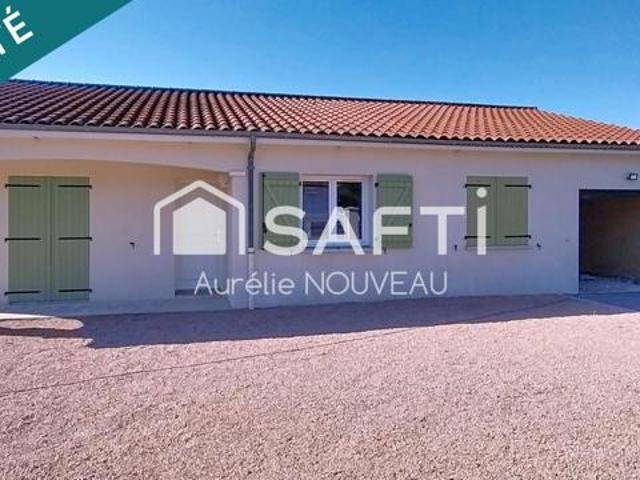 Maison de plain pied, 3 chambres, garage, au calme