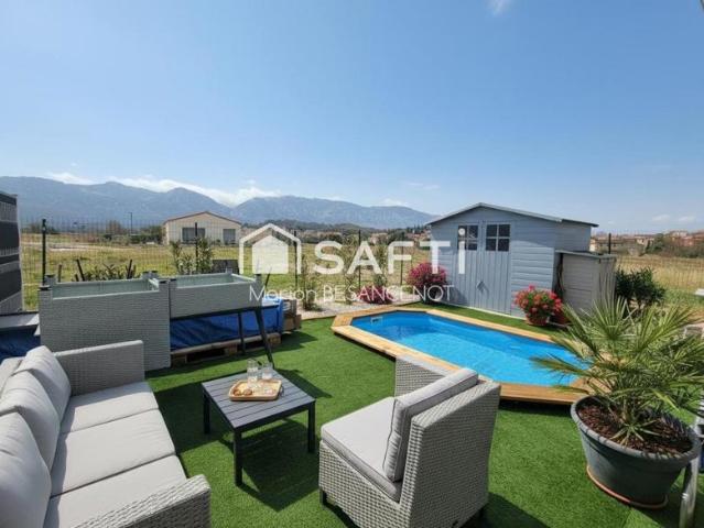 Maison de plain pied T3 de 60m² avec jardin et piscine