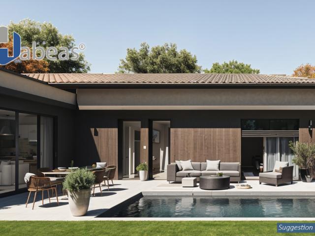 Maison de plain pied T4 de 126.70 m² avec garage, jardin, terrasse et piscine à Sathonay Village