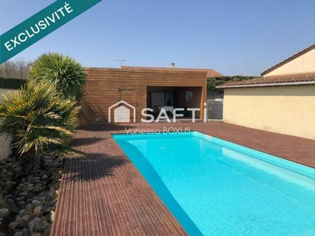 Maison de plain pied à Samazan avec 4 chambres et piscine
