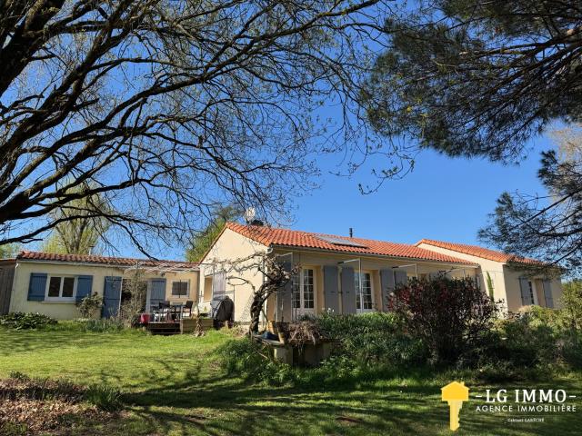 Maison de plain pied rénovée au milieu de son jardin clos av. 160m² Saint André de Lidon