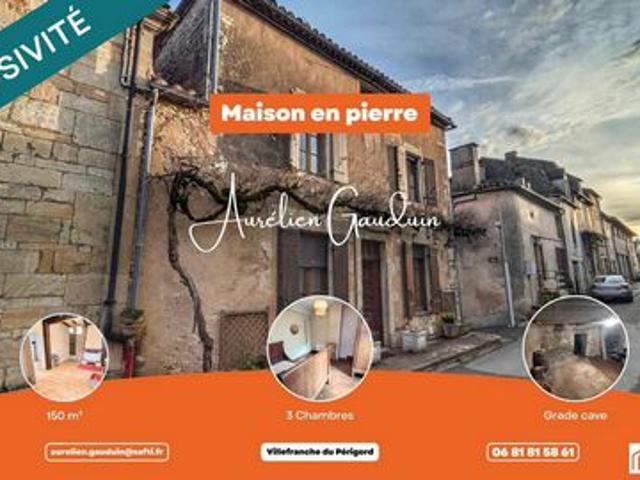 Maison de village en pierre de 150 m² sur 3 niveaux avec combles aménagés et grande cave