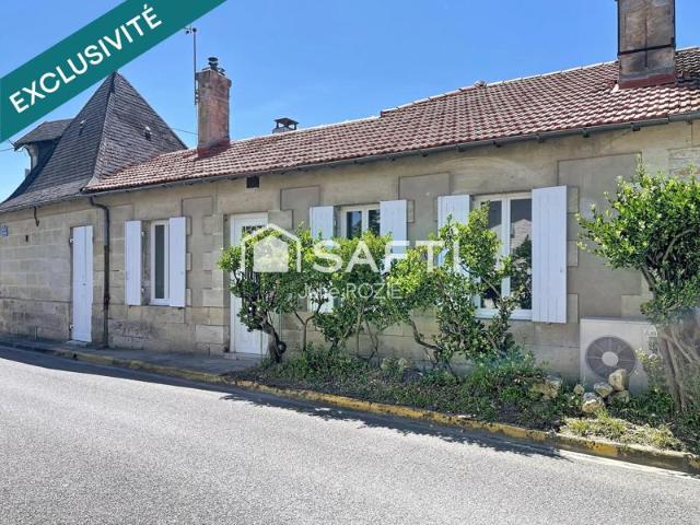 Maison en pierre rénovée 2 ch + bureau + garage