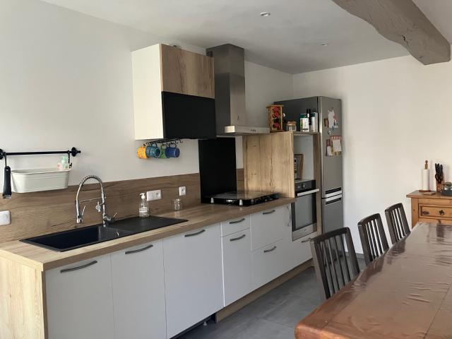 Maison en pierre rénovée avec plus de 50m2 de dépendances et jardin arboré au centre de la commune