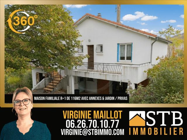 Maison familiale avec annexes et jardin à Privas 116m² Privas