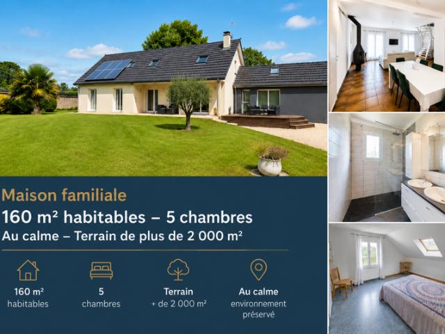MAISON FAMILIALE 160m² TERRAIN 2 250m²