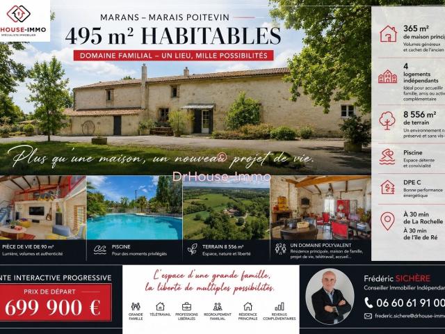 Maison Familiale 495 m² HABITABLES MAISON 365 m² + 4 Logement indépendants PISCINE 8556 m²