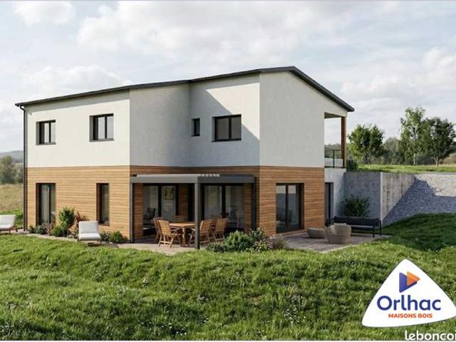 Maison ossature bois moderne 5 pièces 142 m² + garage maçonné de 41 m²