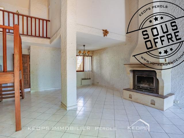 Maison mitoyenne 95 m2 avec garage 3 chambres, séjour cathédrale et jardin