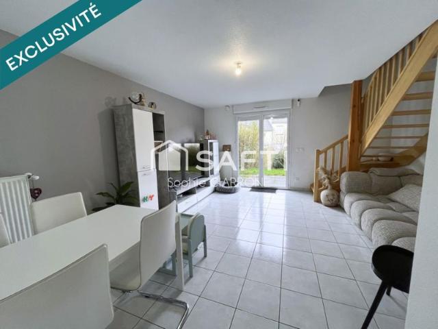 Maison mitoyenne 90m2 avec jardin, terrasse, cellier et garage quartier résidentiel au calme