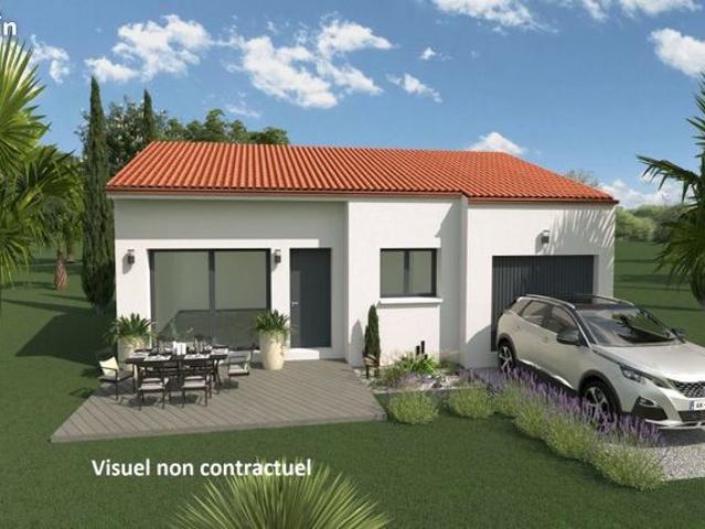 Maison neuve 3 chambres de plain pied avec garage et terrain viabilisé de 503 m² à Bizanet