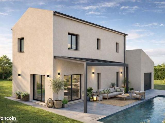 Maison neuve 102 m² avec garage sur terrain viabilisé hors lotissement de 630 m² à Puyricard, environnement recherché