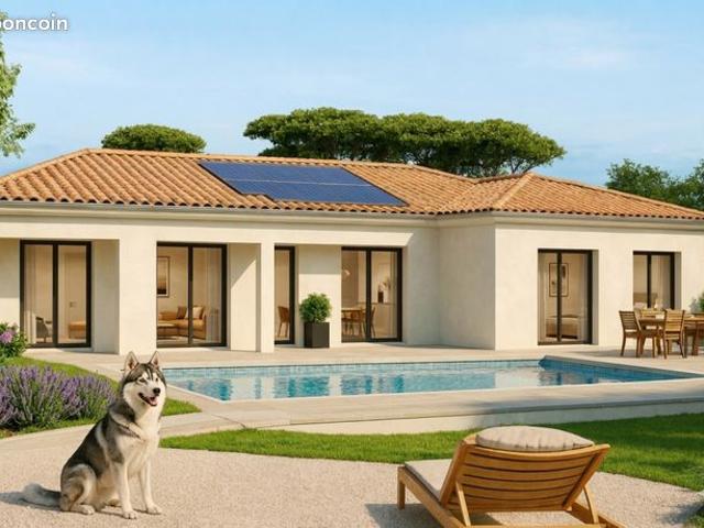 Maison neuve 120 m² à bâtir à Gargas 31620 – Terrain viabilisé 1 021 m² – Plain pied en L 4 chambres suite parentale dressing proche Toulouse écoles