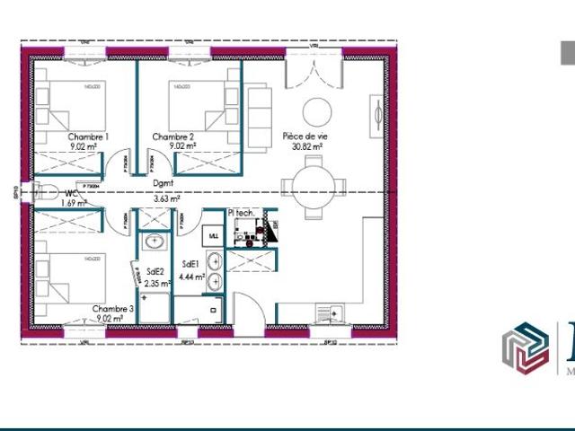 Maison neuve 4 pièces 70 m²