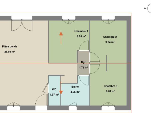 Maison neuve 4 pièces 77 m²