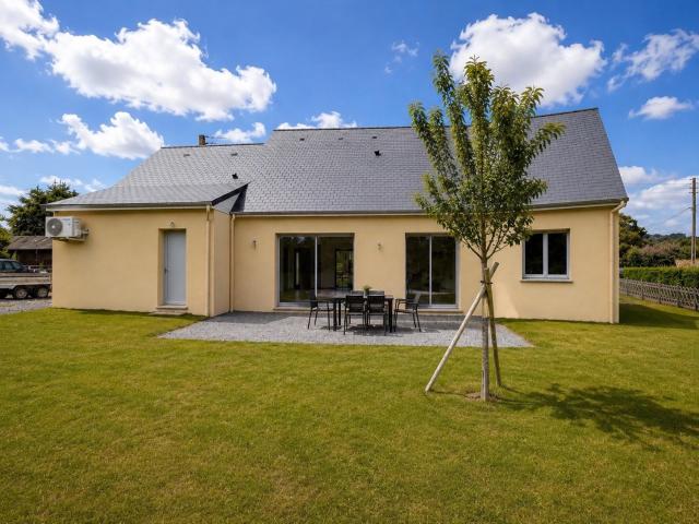 Maison neuve avec garage et jardin