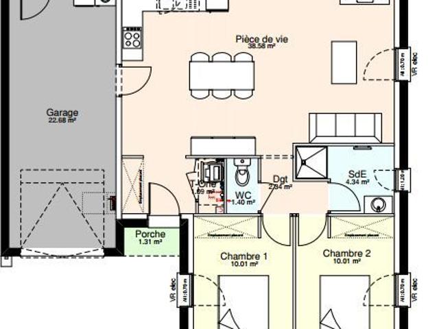 Maison neuve de 3 pièces avec garage à MIGNALOUX BEAUVOIR