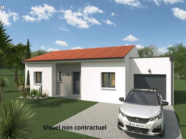 Maison neuve plain pied 83 m² avec 3 chambres et garage 14 m² sur terrain viabilisé de 500 m²