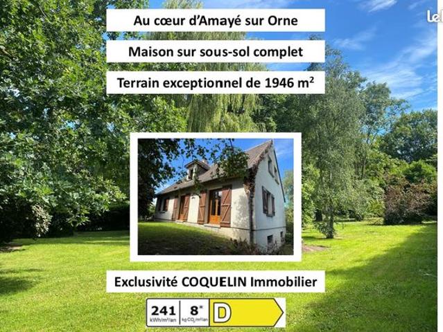 Maison sur sous sol complet Magnifique terrain arboré de 1946 m2 Aucun vis à vis Environnement calme Écoles à pied
