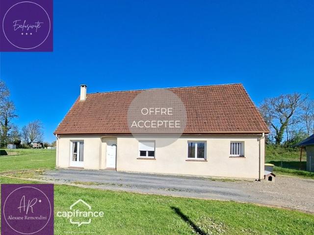 Maison plain pied 4 chambres terrain 1500m² Dpe C – Proche B. 100m² Saint Maclou