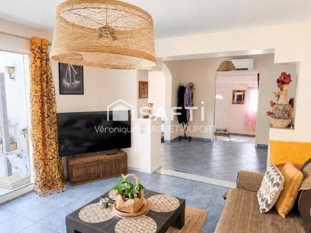 Maison plain pied, 115m2, grand séjour, garage, piscine