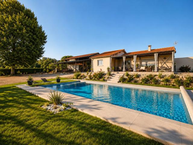 Maison récente de 2019 17000 m2 de terrain avec vignes, piscine et dépendances à 20 min de Périgueux