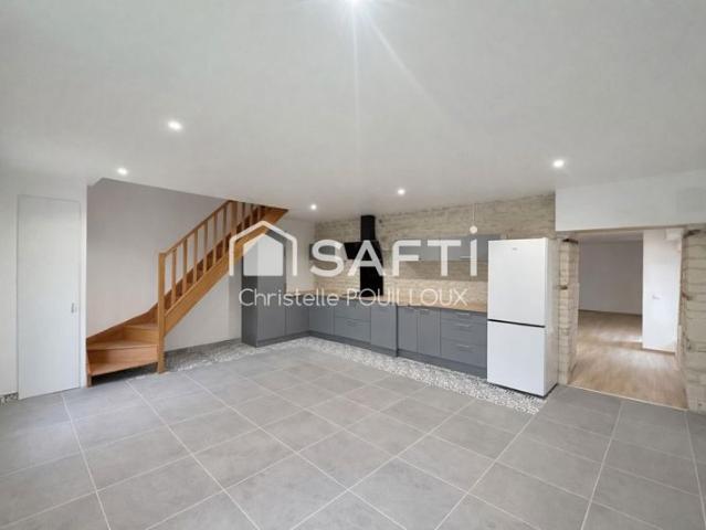 Maison rénovée, 3 chambres, 2 SDB, garage, jardin
