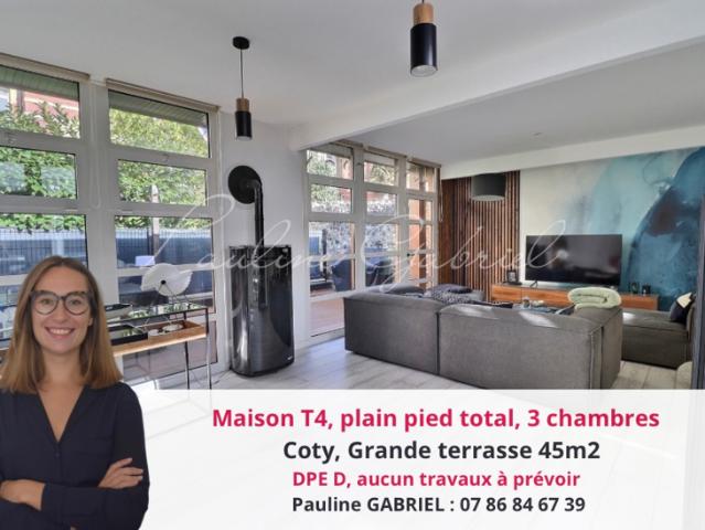 Maison T4, secteur Coty, plain pied total, 3 chambres