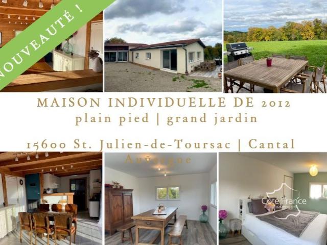 Maison T5 plain pied de 2012 avec grande jardin 6000 m2 à. 133m² Saint Julien de Toursac