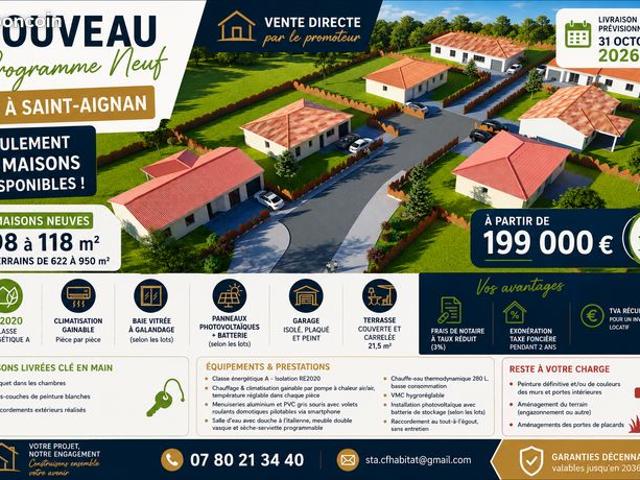 Maisons neuves à vendre – Programme neuf de 6 villas
