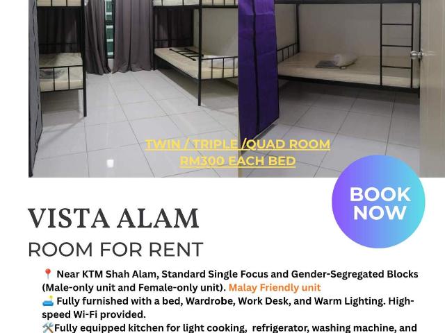 MALAY Unit, Available Sharing Room For Rent IN ️ VISTA ALAM