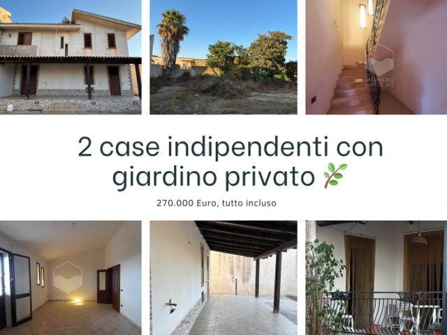 MARSALA, TP: 2 CASE + GIARDINO PRIVATO DI 400MQ