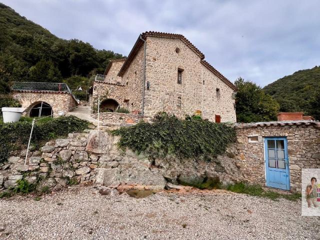 Mas en pierre authentique avec gîte et source naturelle 253m² Soudorgues