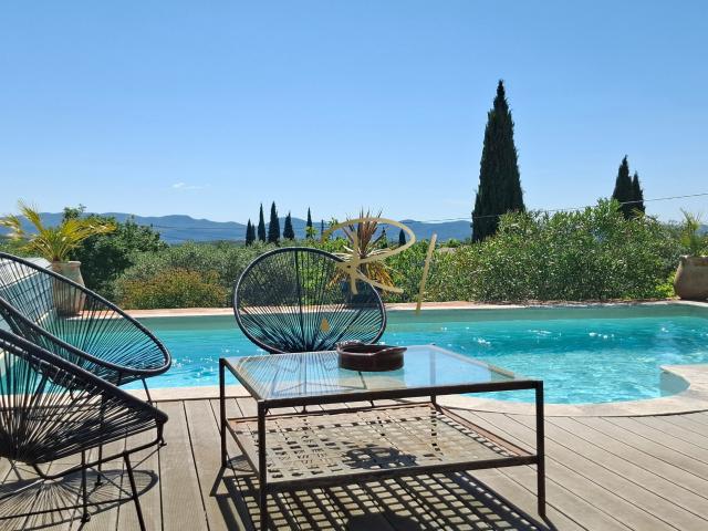 MAS EN PIERRE RÉNOVÉ AVEC PISCINE ET GÎTE INDÉPENDANT VUE PANORAMIQUE