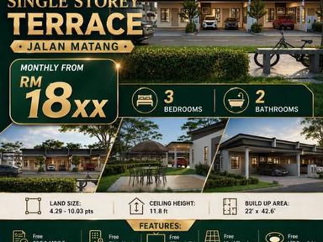 Matang single storey terrace jalan matang