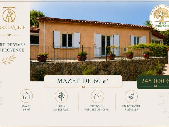 Mazet d'habitation avec 1500m de terrain, fort potentiel d'a