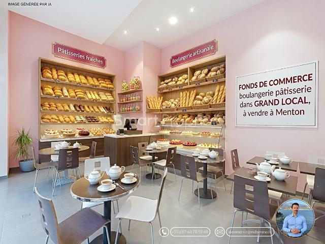 MENTON FONDS DE COMMERCE SALON DE THÉ PATISSERIE BOULANGERIE SNACK 300 M2 AUTRE ACTIVITÉ POSSIBLE