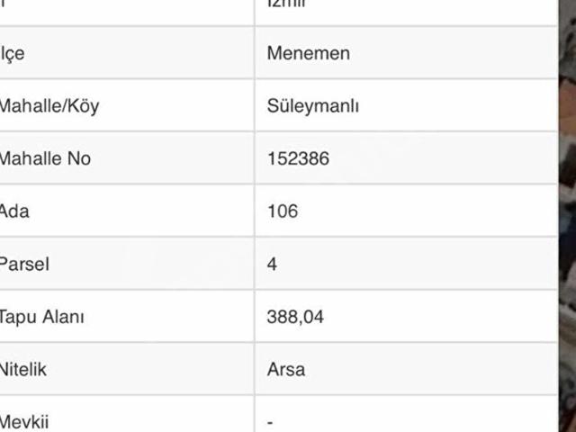 Menemen Süleyman Mahallesi Satılık Arsa