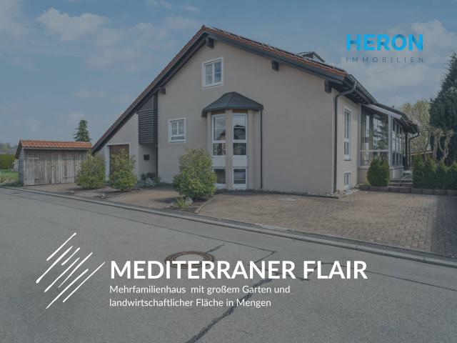MEDITERRANER FLAIR Mehrfamilienhaus mit großem Garten und landwirtschaftlicher Fläche in Mengen