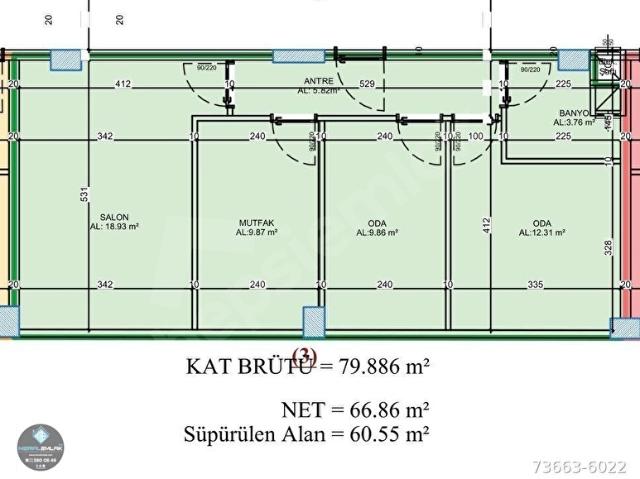 MERAL R1840 SIFIR Kentsel Dönüşüm Anlaşmalı PROJEDEN 2+1 ARA KAT