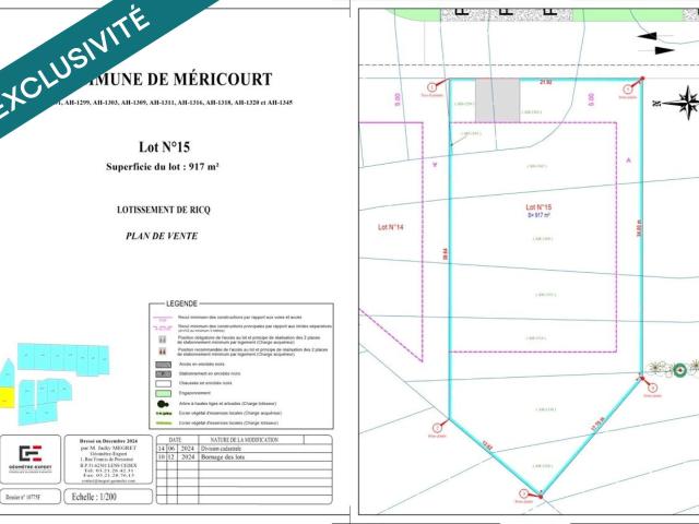 Méricourt Vente Terrain 62