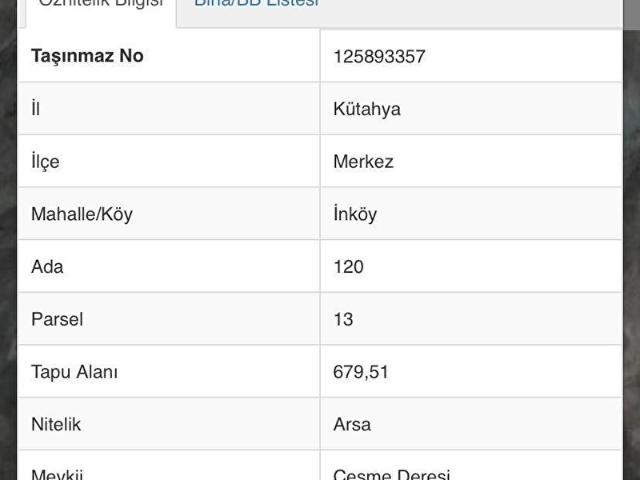 MERKEZ İNKÖY MAH SATILIK MÜSTAKİL ARSA 680 M2