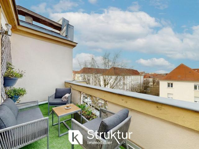Metz Sablon · Appartement 3 pièces · 64 m2 · Dernier étage · 2 balcons