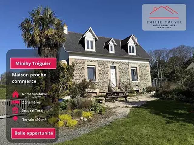 Minihy Tréguier 22220 Achat / Vente maison 4 pièces t4 jardin