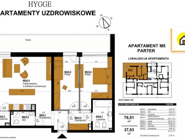 Mieszkanie na sprzedaż 3 pokoje Busko Zdrój, 76,51 m2, parter
