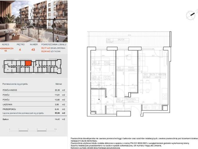 Mieszkanie na sprzedaż 3 pokoje Bydgoszcz Bocianowo Śródmieście Stare Miasto, 53,03 m2, 3 piętro