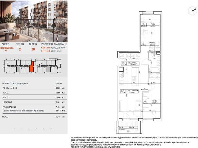 Mieszkanie na sprzedaż 3 pokoje Bydgoszcz Bocianowo Śródmieście Stare Miasto, 61,17 m2, 3 piętro