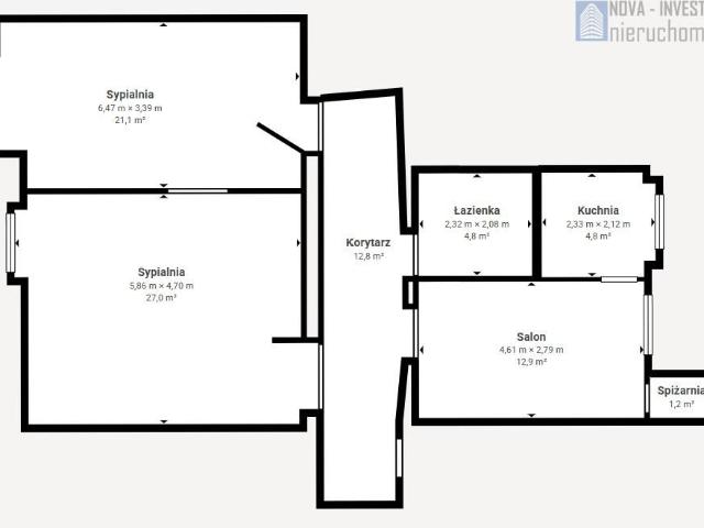 Mieszkanie na sprzedaż 3 pokoje Gliwice, 80,23 m2, 2 piętro